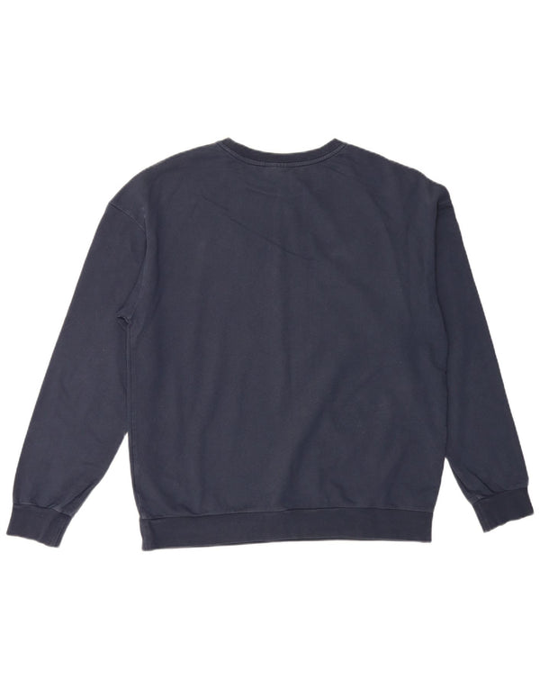 Hugo Boss moletom gráfico masculino jumper médio algodão azul marinho