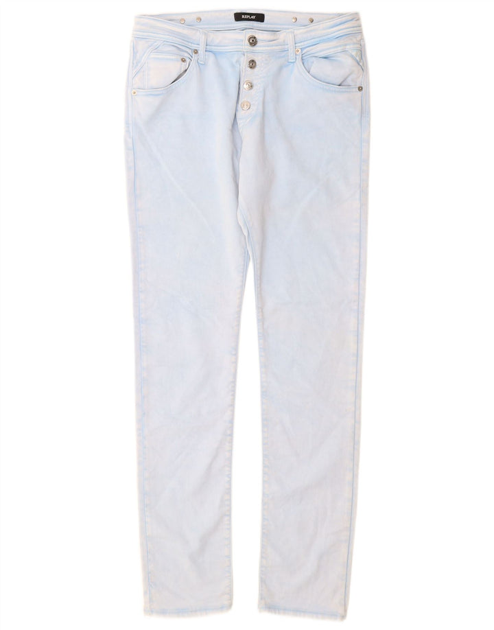 Replay Womens Slim Jeans W29 L32 Blue Cotton