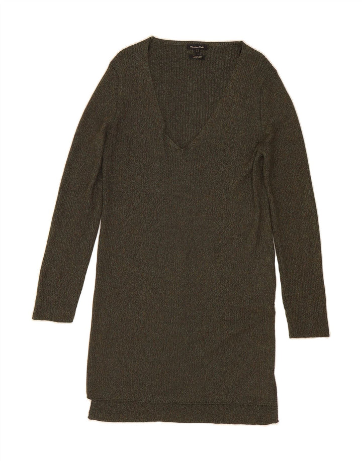 MASSIMO DUTTI Womens Jumper Dress UK 14 Medium Green Acrylic Vintage Massimo Dutti and Second-Hand Massimo Dutti from Messina Hembry 