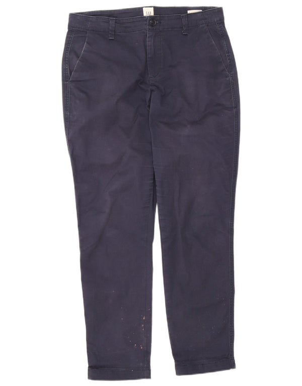 Gap Mens Girlfriend Tapered Chino Trousers US 4 Small W30 L27 Navy Blue