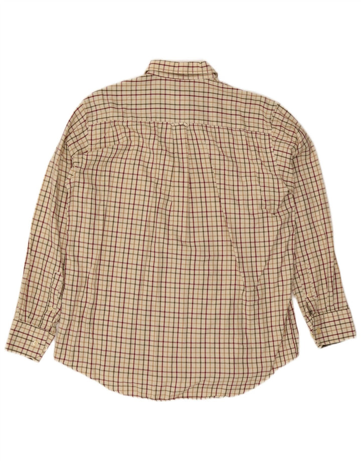 Barbour Mens Flannel Shirt Medium Beige Check Cotton