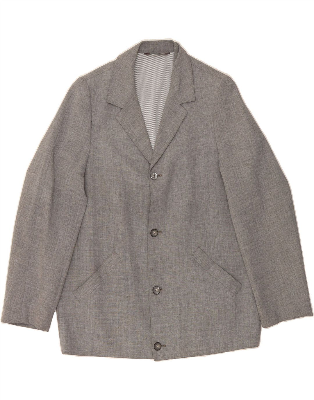 DIOLEN Mens 4 Button Blazer Jacket IT 50 Large Grey Vintage Diolen and Second-Hand Diolen from Messina Hembry 