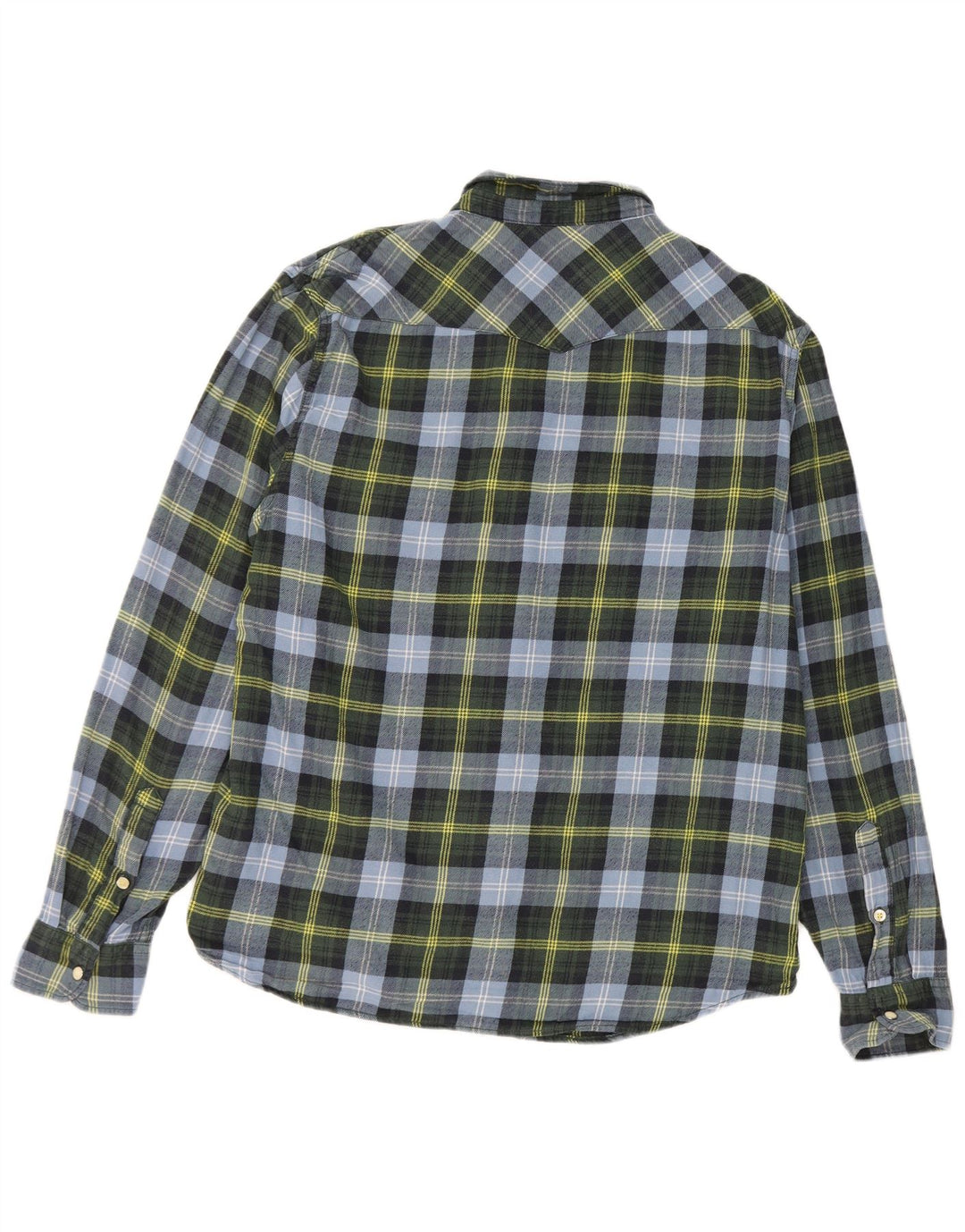 Lee Mens Slim Fit Flannel Shirt XL Blue Check Cotton
