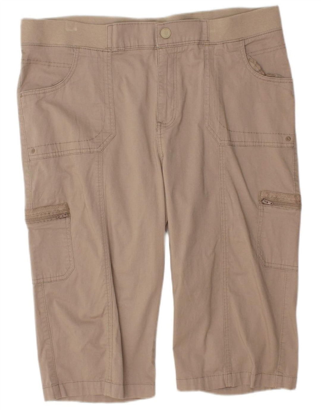 Bermuda cargo feminina LEE com ajuste relaxado EUA 18 2XL W38 algodão marrom