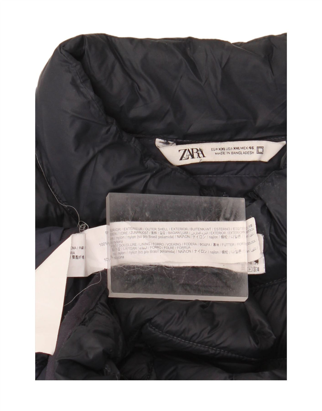 ZARA Polstret Herrejakke UK 44 2XL Sort Nylon