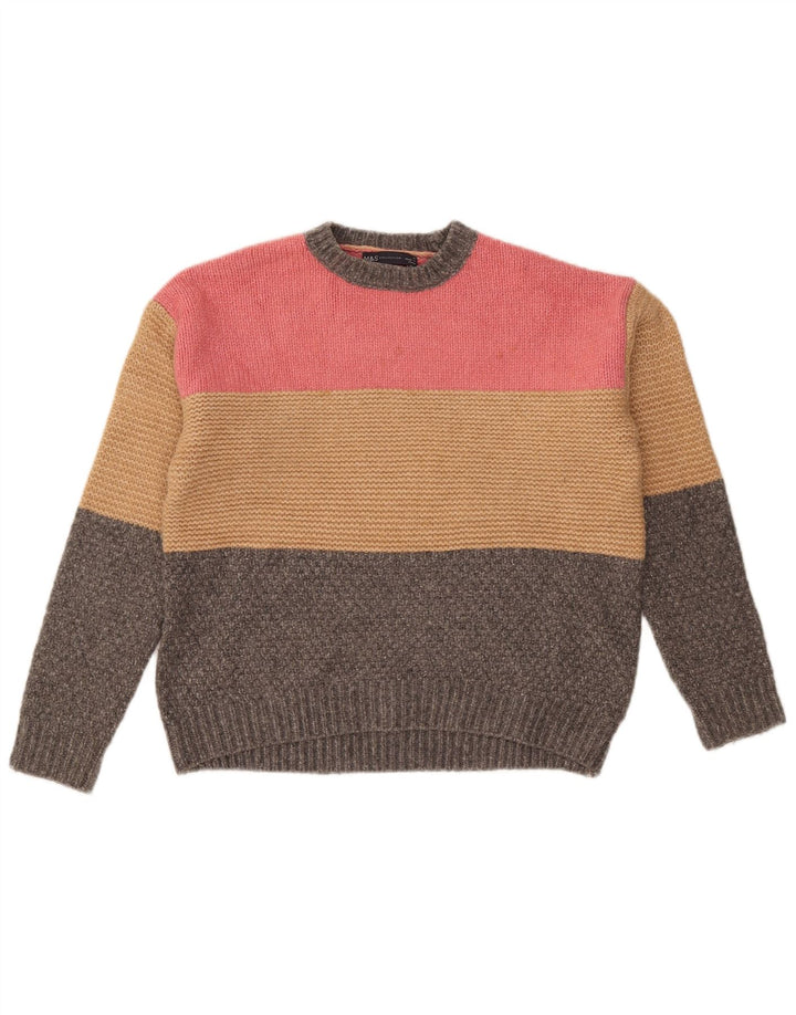 Marks & Spencer Damen-Pullover mit Rundhalsausschnitt, Gr. 14, mittelmehrfarbig