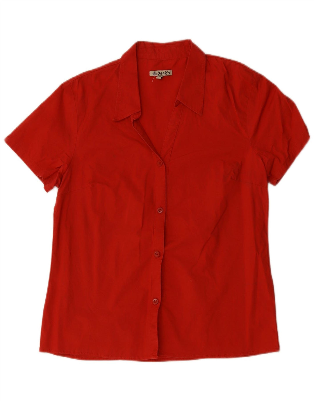 Dack's Womens Short Sleeve Shirt UK 18 XL Red Cotton