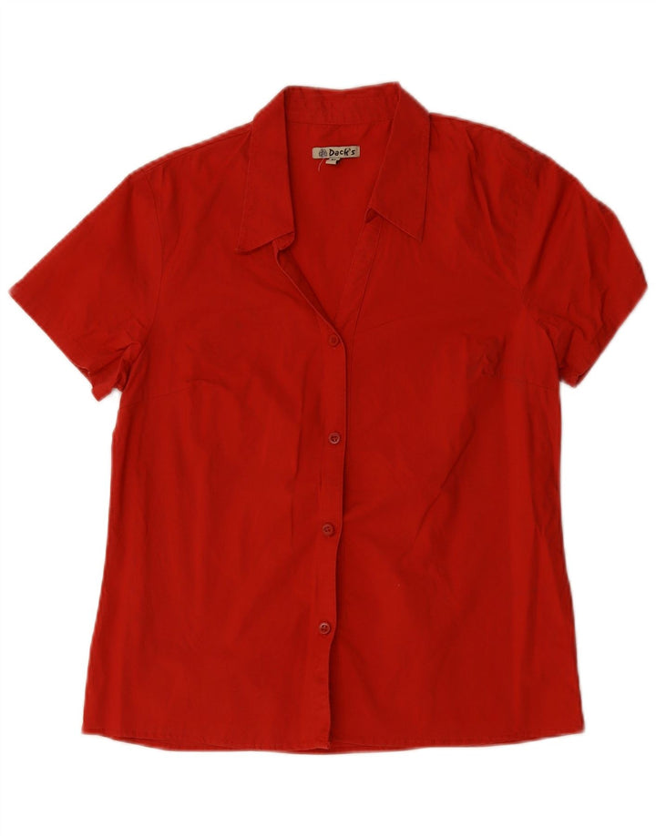 Dack's Womens Short Sleeve Shirt UK 18 XL Red Cotton