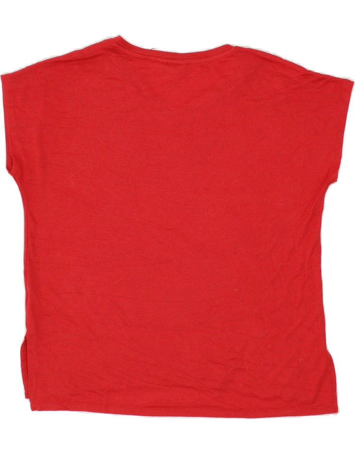 ORVIS Womens T-Shirt Top UK 16 Large Red Polyester Vintage Orvis and Second-Hand Orvis from Messina Hembry 