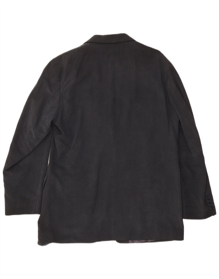 Marks & Spencer Mens 3 Button Blazer Jacket UK 42 XL Navy Blue Lyocell