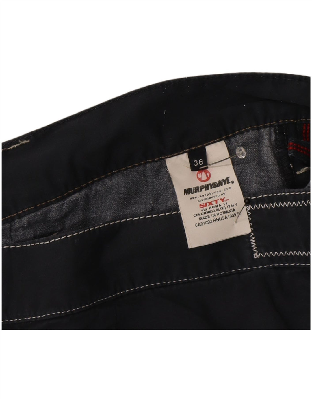 Murphy & Nye Mens Chino Shorts W36 Large Navy Blue Cotton