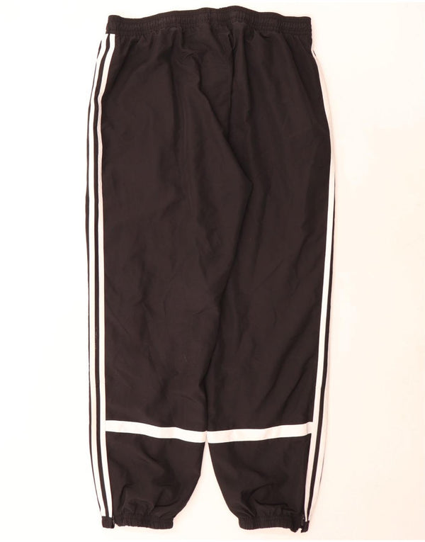 Adidas Mens Tracksuit Trousers Joggers XL Black Colourblock Polyester