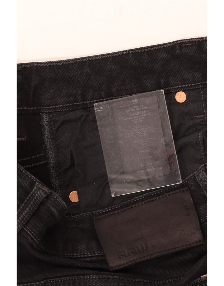 G-Star Mens 3301 Slim Jeans W34 L34 Black Cotton