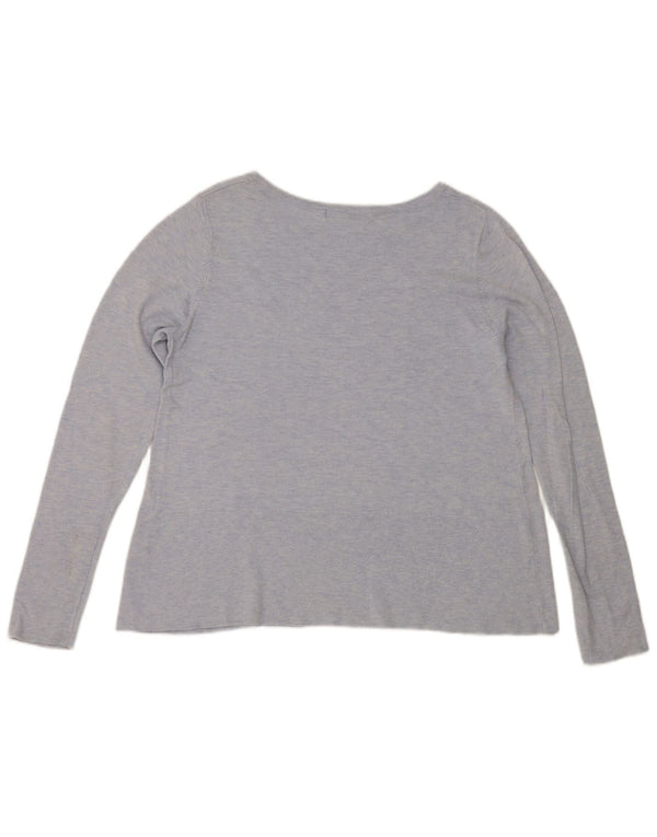 Marks & Spencer Top para mujer de manga larga UK 42 Algodón azul medio