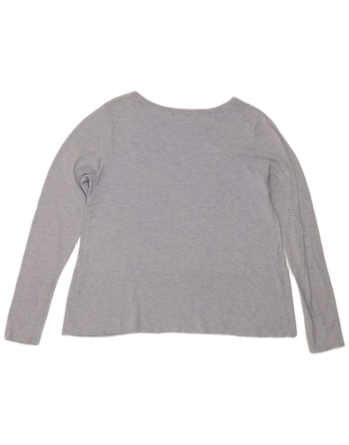 Marks & Spencer Top para mujer de manga larga UK 42 Algodón azul medio
