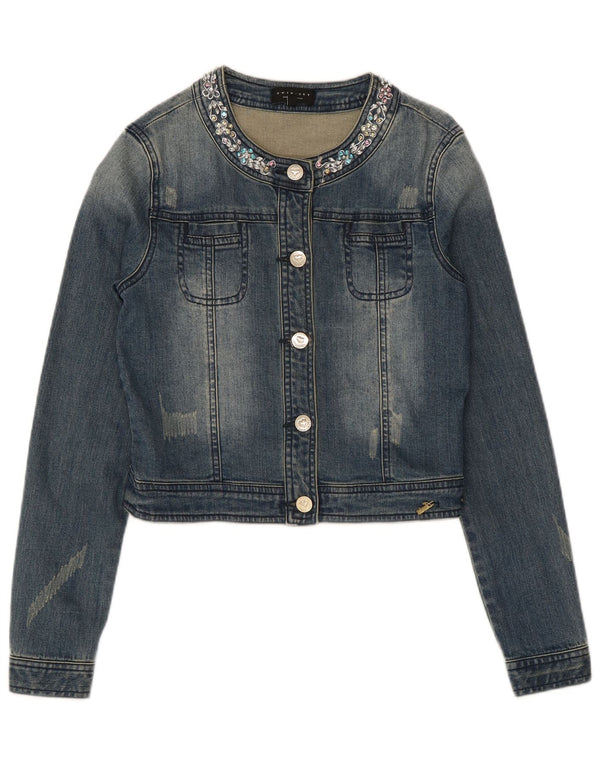 Simona Barbieri Girls Twin-Set Crop Denim Jacket 13-14 Years Blue Cotton