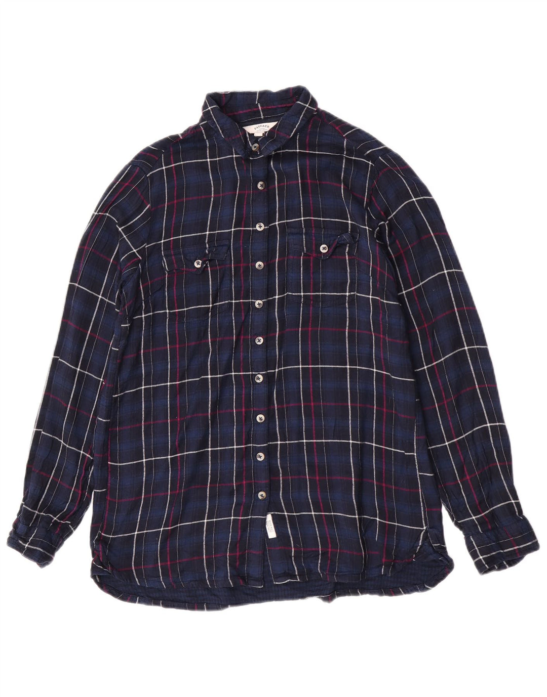 Fat Face Damen-Flanellhemd, UK 12, mittelblau, kariert, Viskose
