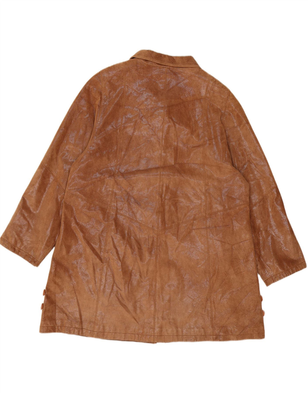 VINTAGE Womens Oversized Suede Overcoat IT 44 Medium Brown Leather Vintage Vintage and Second-Hand Vintage from Messina Hembry 