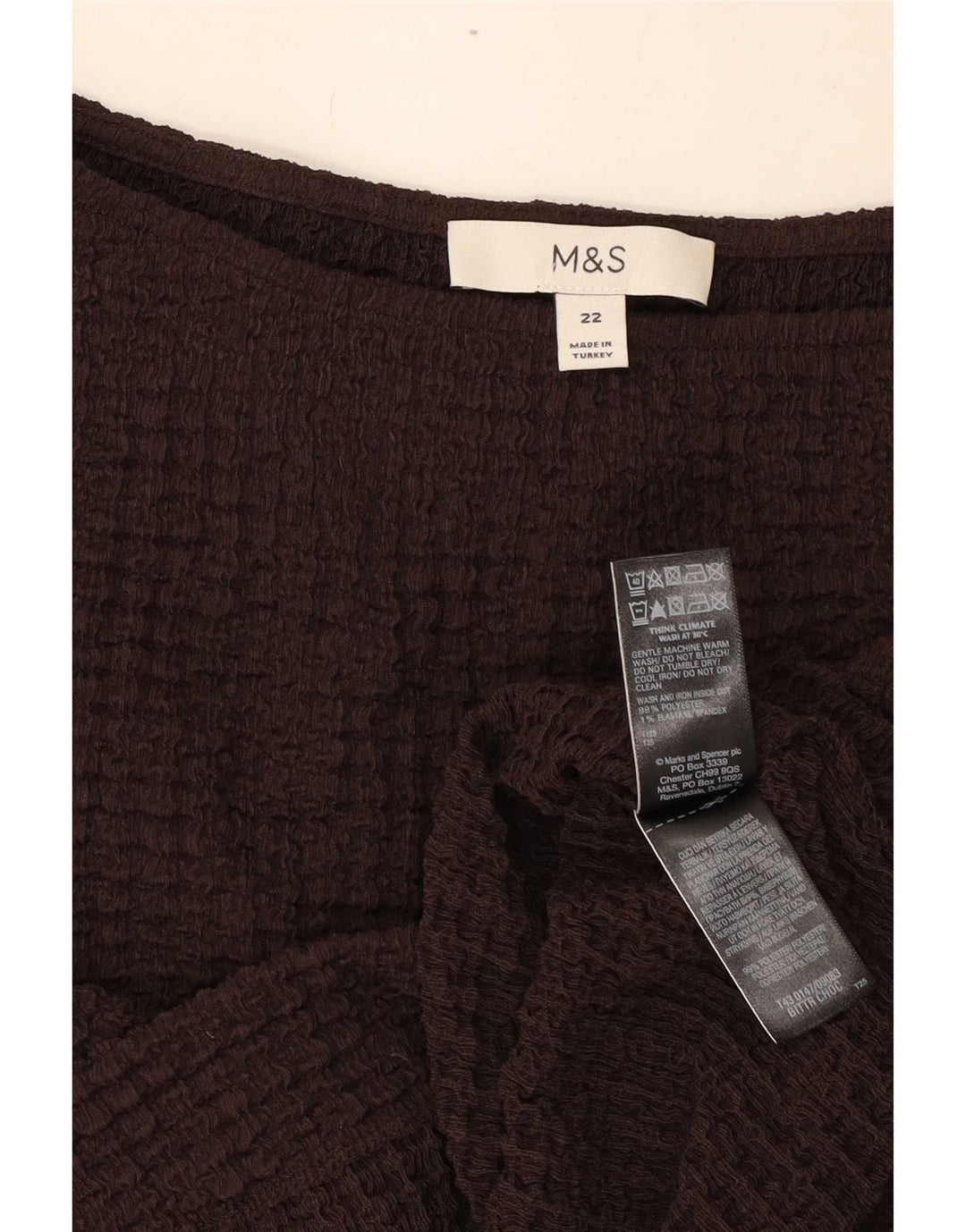 Marks & Spencer női blúz felső UK 22 3XL barna poliészter