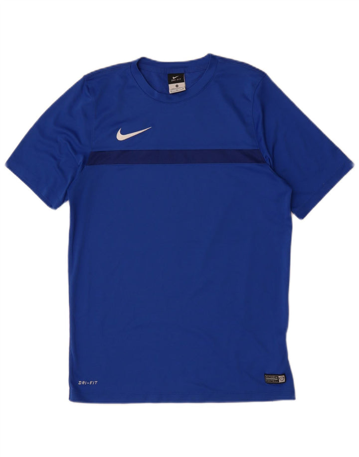 NIKE Dri Fit T-shirt top mellemblå polyester til mænd