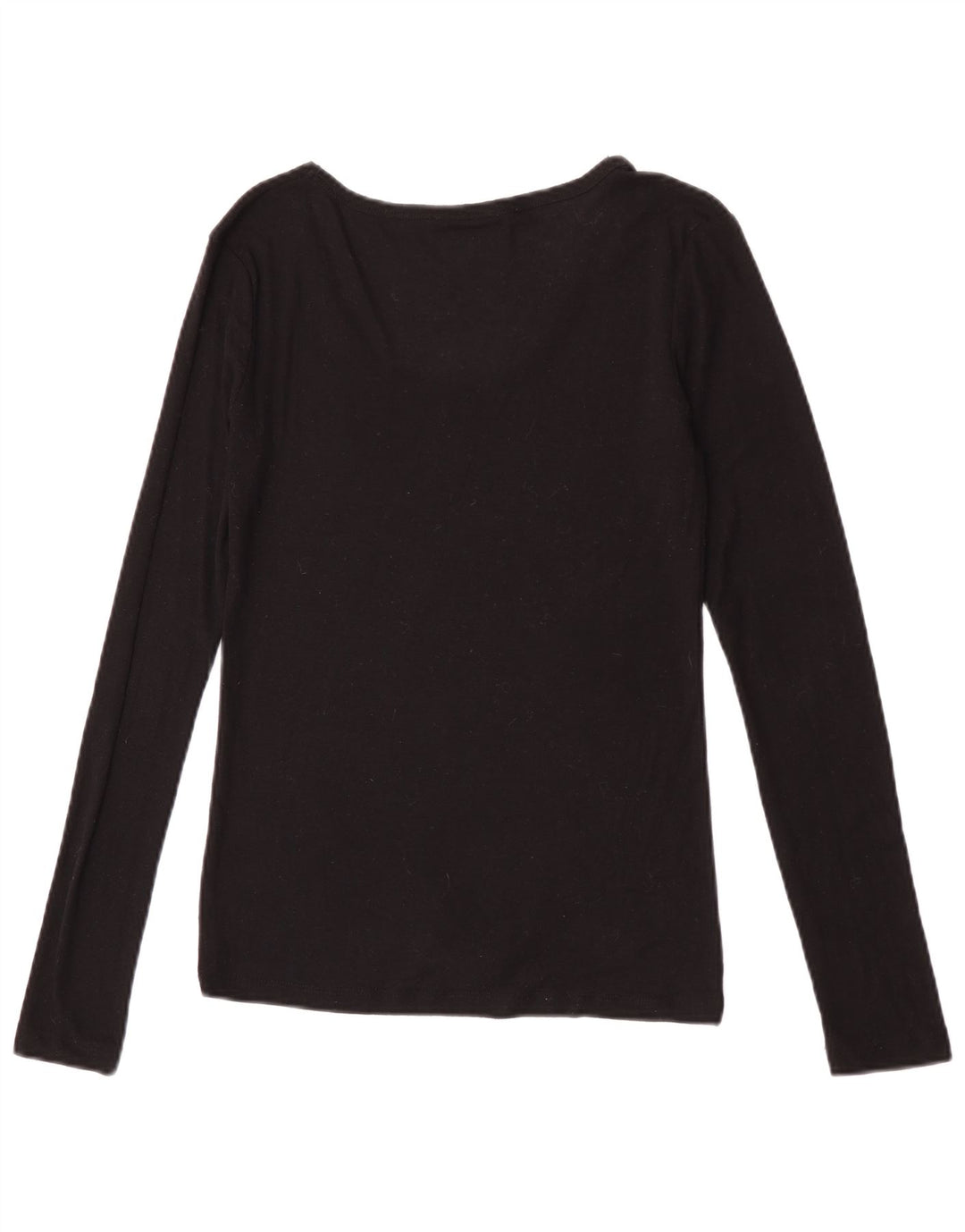 Zara Damen Top Langarm UK 12 Medium Schwarz