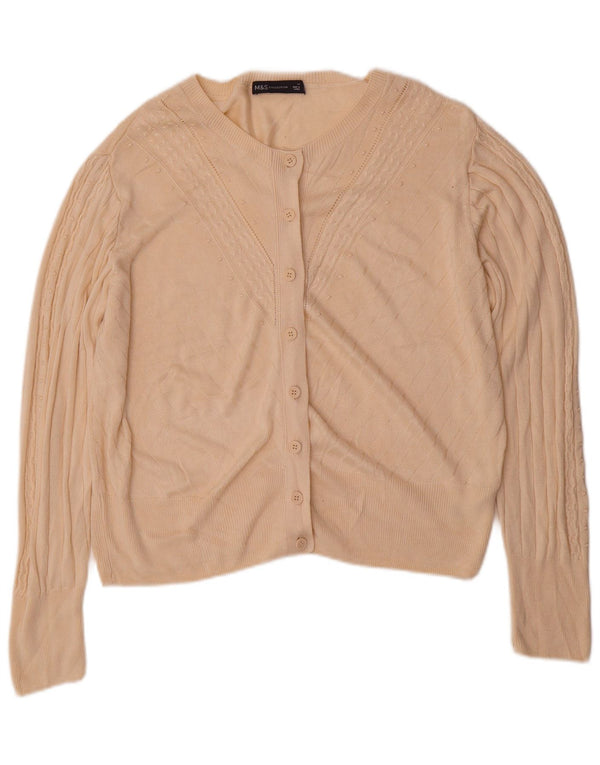 Marks & Spencer Pull cardigan surdimensionné pour femme UK 14 Beige moyen