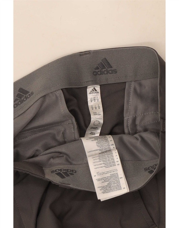 Adidas Mens Straight Chino Trousers W32 L30 Grey Polyester