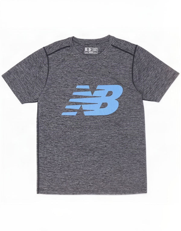New Balance Herre grafisk T-shirt Top Medium Marineblå Flecked Polyester