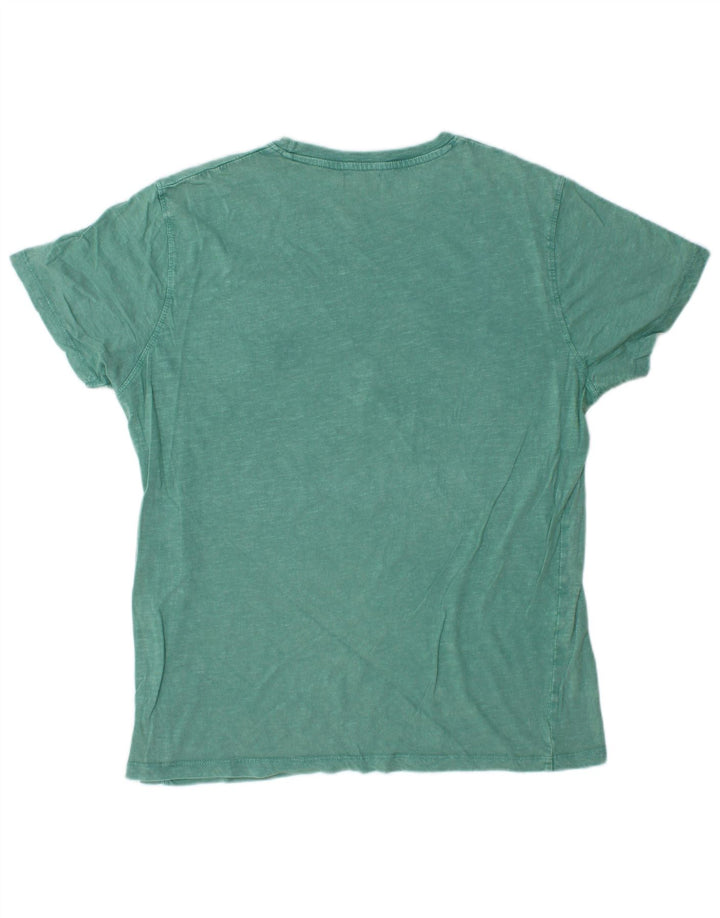 AVIREX Mens Graphic T-Shirt Top Medium Green Cotton