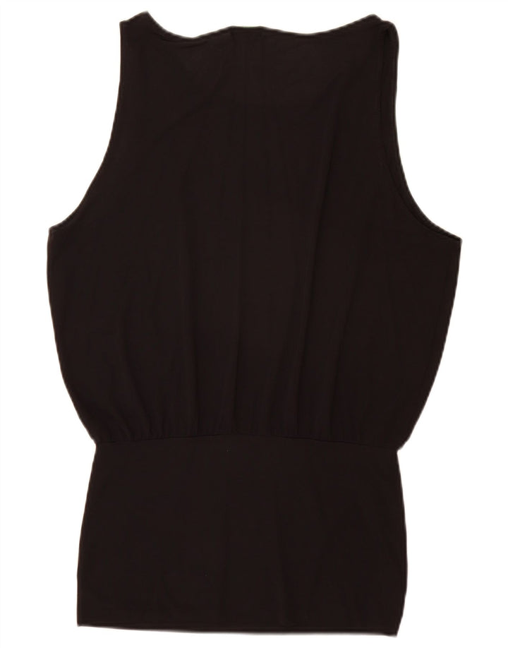 Benetton Blusa Sin Mangas Mujer ES 44 Mediano Negro Poliamida