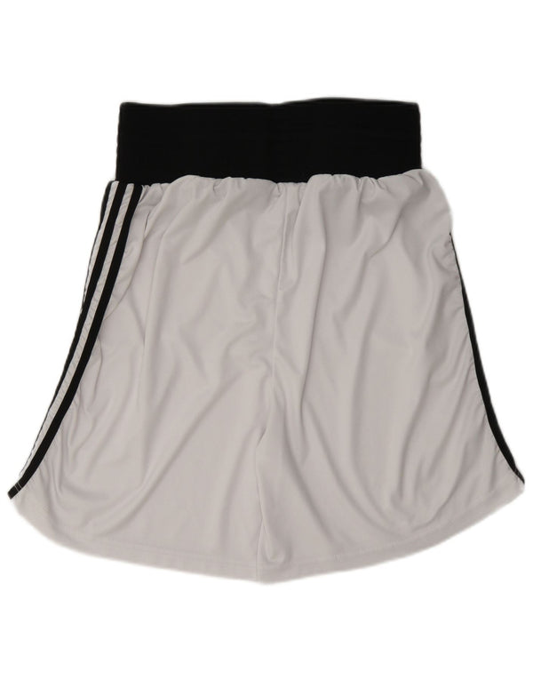 Pantaloncini sportivi Adidas da uomo in poliestere color block bianco medio
