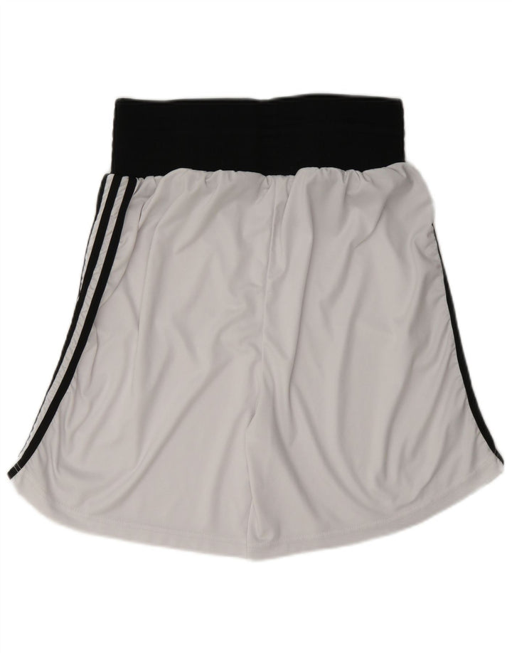 Pantaloncini sportivi Adidas da uomo in poliestere color block bianco medio