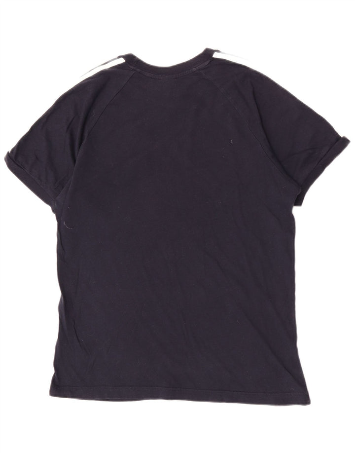 Adidas Mens Short Sleeve Regular T-Shirt Top Medium Navy Blue Cotton