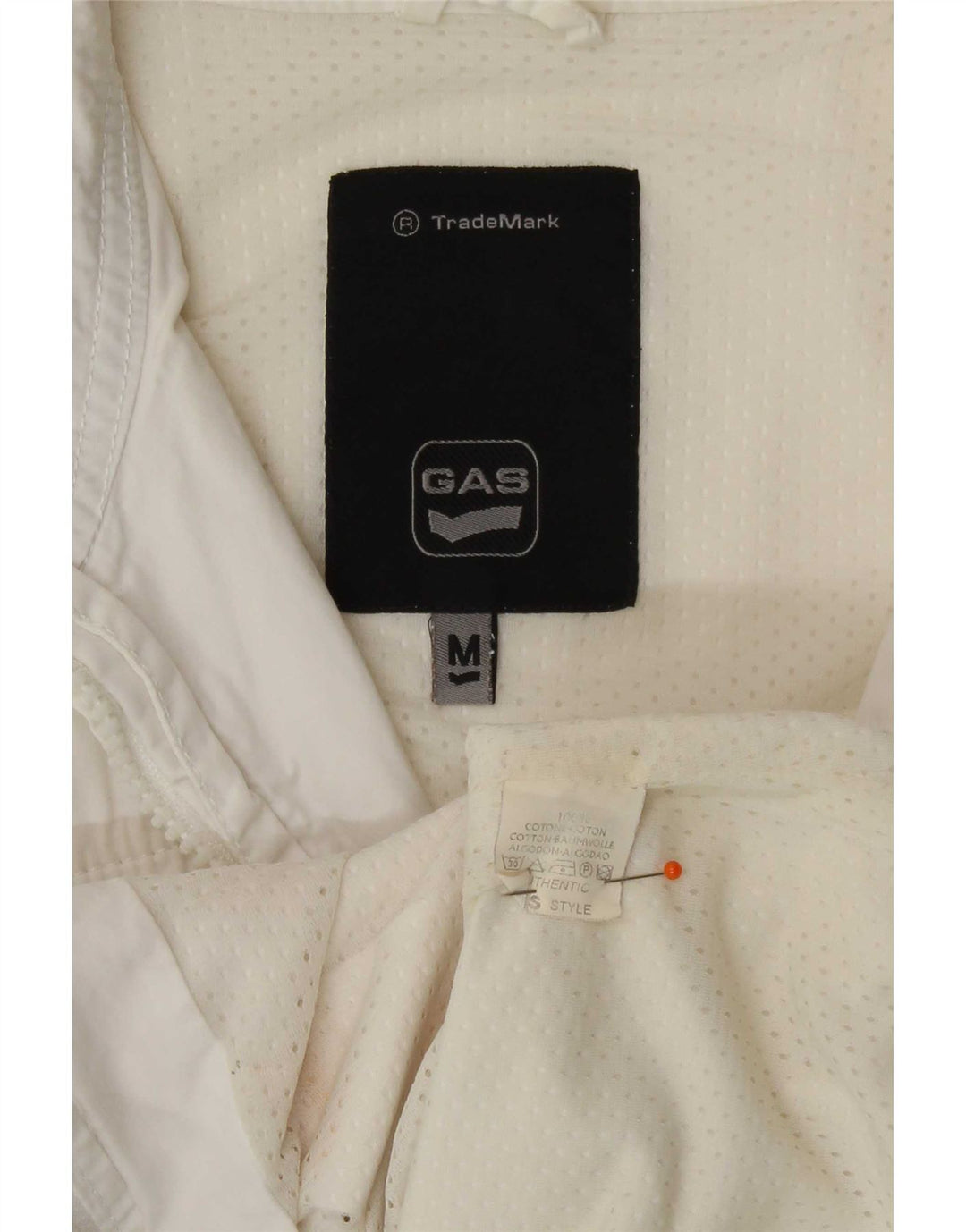 Gas Womens Sleeveless Tracksuit Top Jacket UK 14 Medium White Cotton