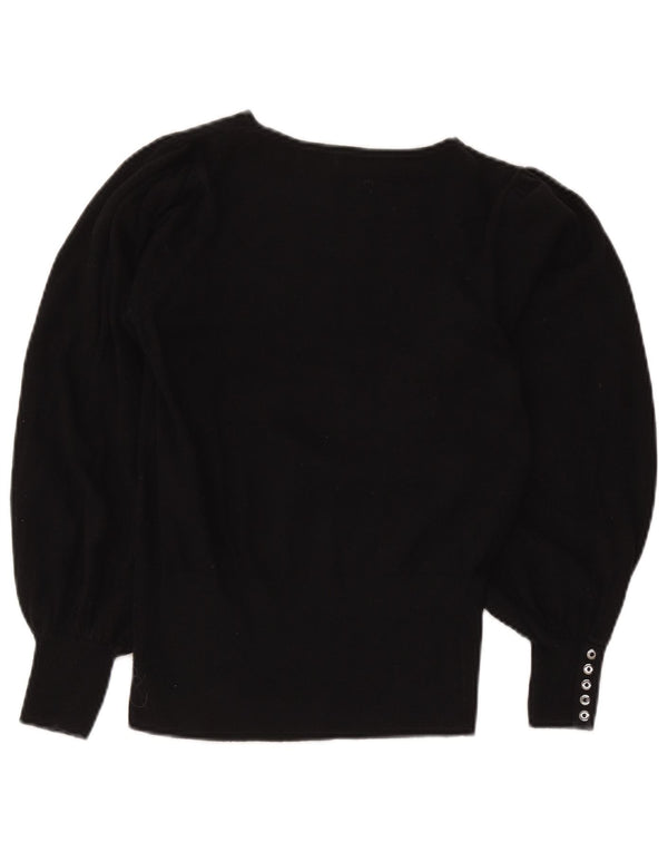 MINT VELVET Pull col bateau pour femme UK 8 Petit coton noir