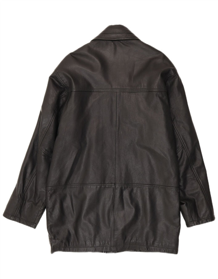 Cappotto in pelle da uomo VINTAGE piccolo in pelle nera