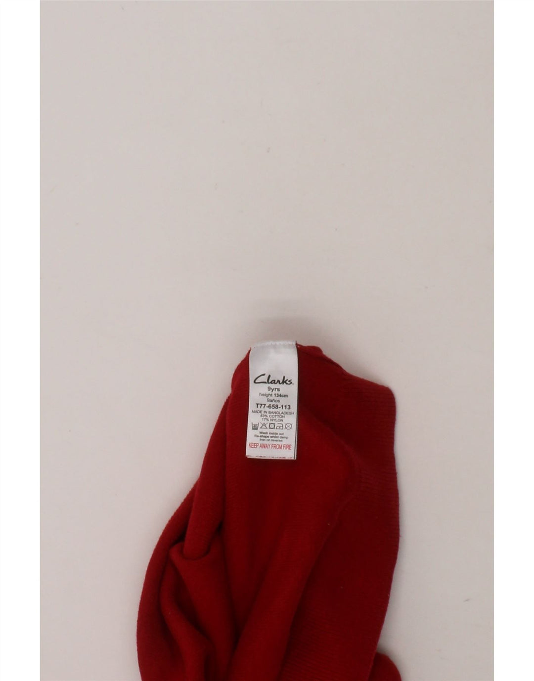 CLARKS Boys V-Neck Jumper Sweater 8-9 Years Red Cotton Vintage Clarks and Second-Hand Clarks from Messina Hembry 