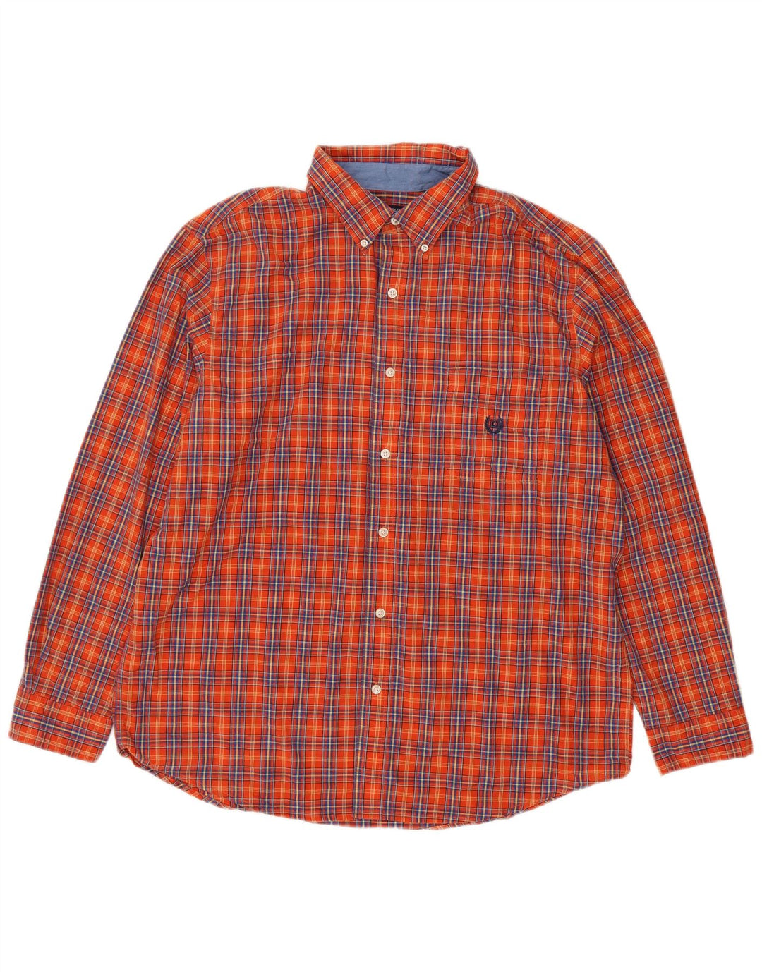 Camisa masculina Chaps XL laranja xadrez algodão
