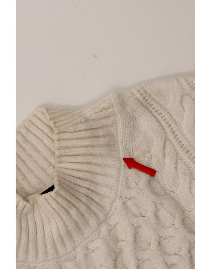Marks & Spencer Womens Turtle Neck Jumper Sweater UK 14 Medium White