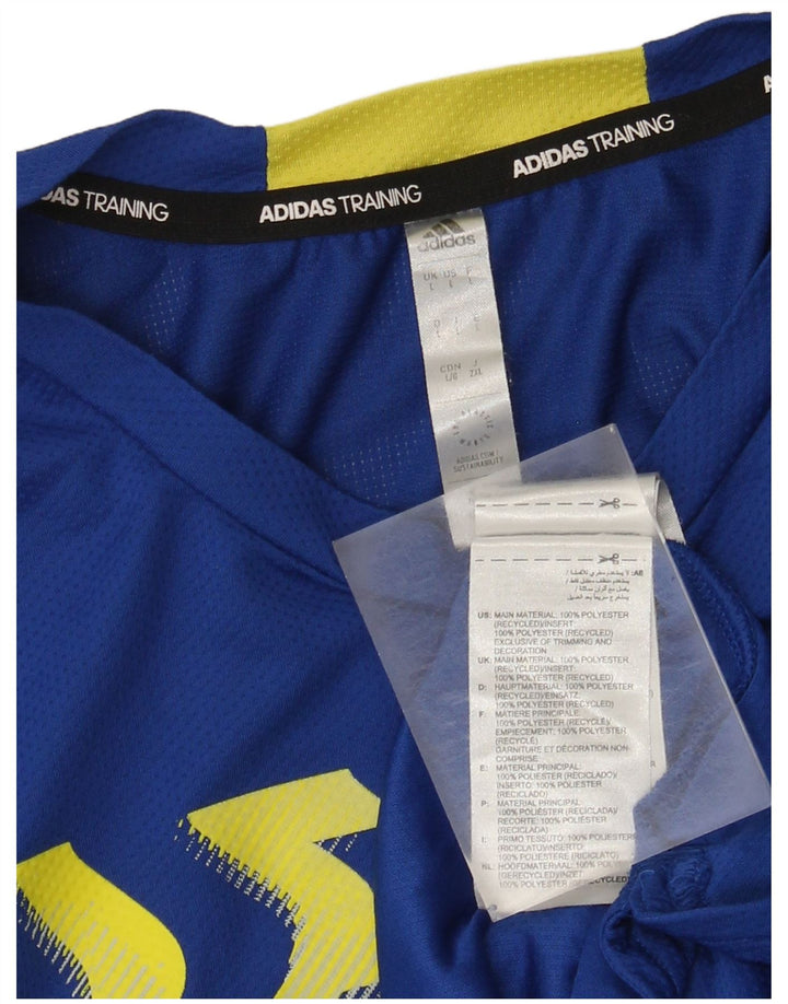 Adidas Mens Aeroready Graphic T-Shirt Top Large Blue Polyester