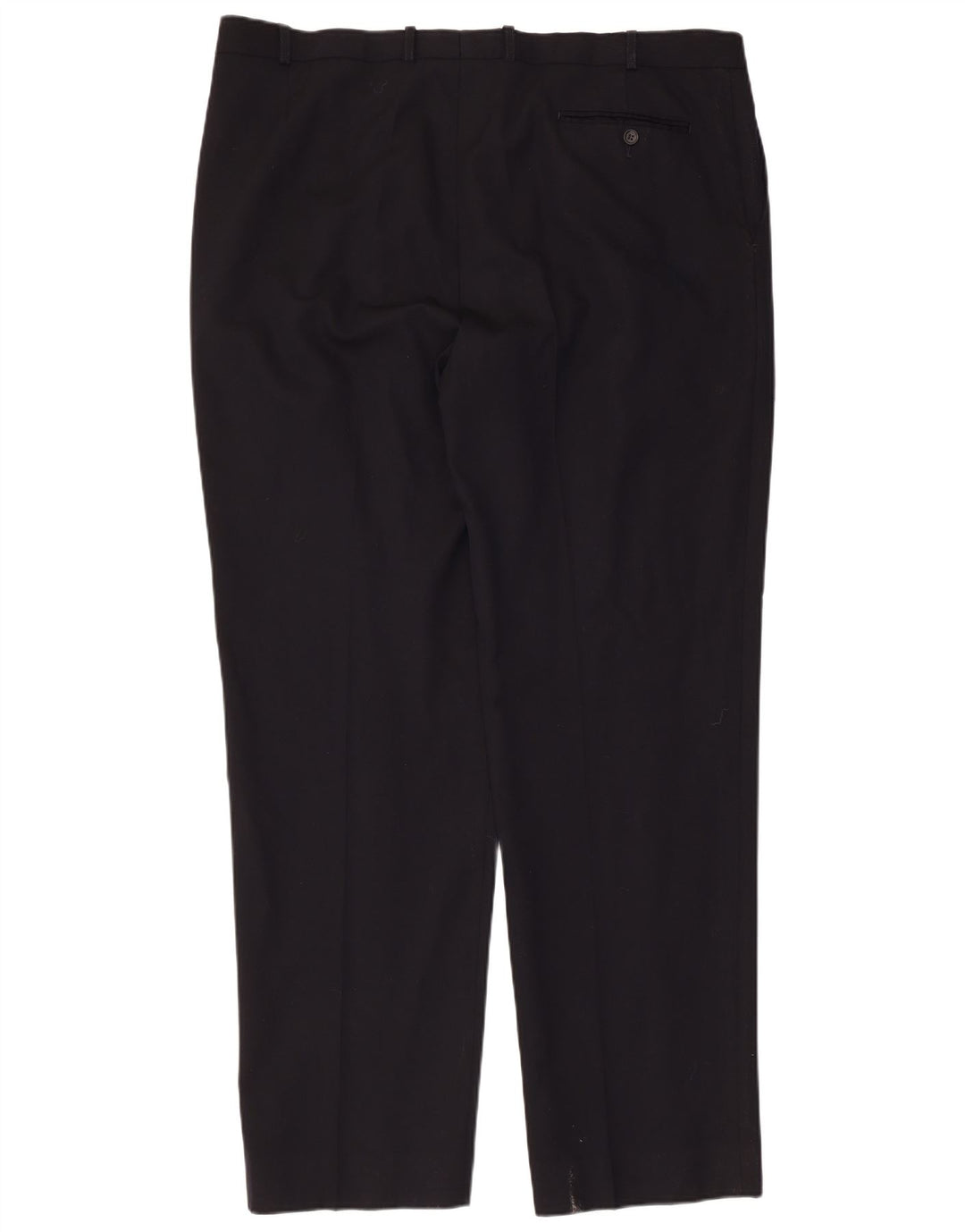 Marks & Spencer Mens Straight Suit Trousers W42 L33 Navy Blue Wool