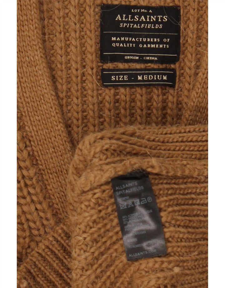 Maglione cardigan da uomo All Saints in acrilico marrone medio