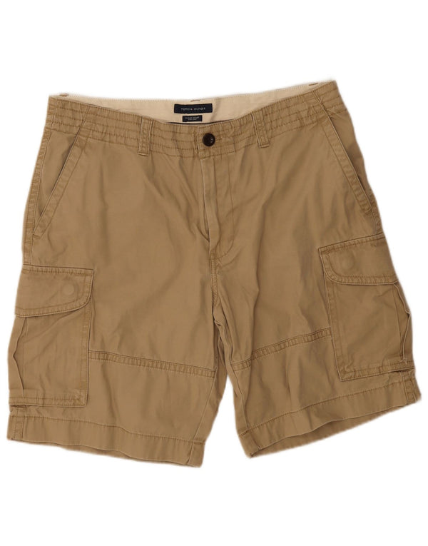 Tommy Hilfiger Mens Cargo Shorts W36 Large Beige Cotton