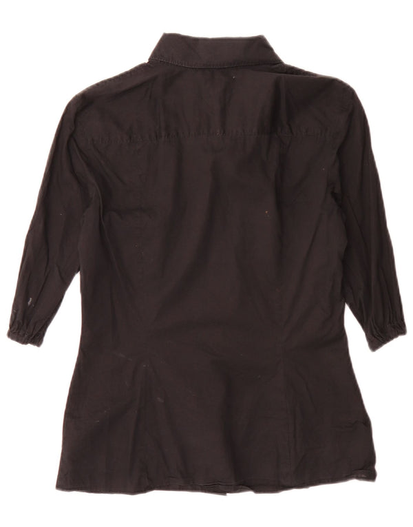 Hugo Boss Blusa de manga corta para mujer EU 36 Small Black