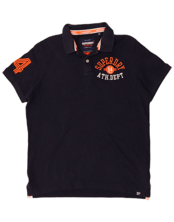 Superdry Polo gráfico para hombre 2XL Algodón azul marino