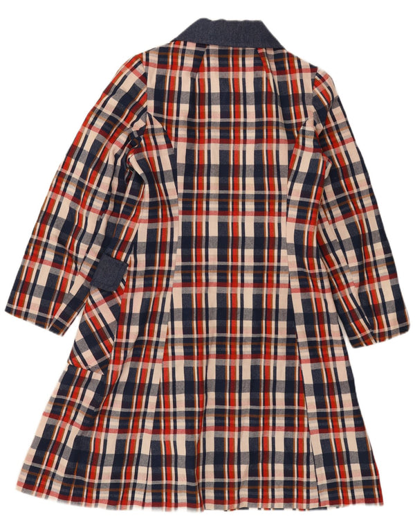 Vintage Womens Overcoat UK 8 Small Navy Blue Check