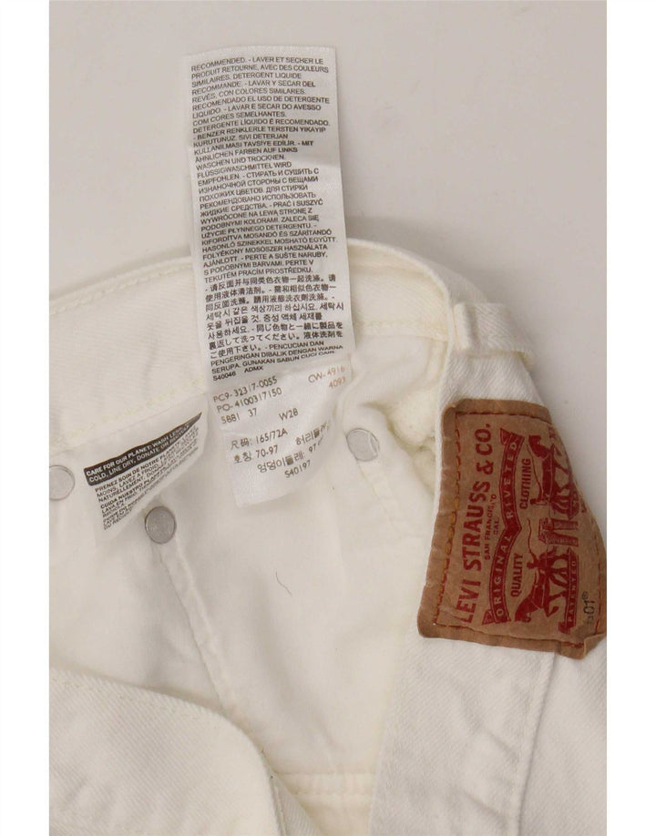 Женские джинсовые шорты Levi's 501 W28, средний белый хлопок, хлопок