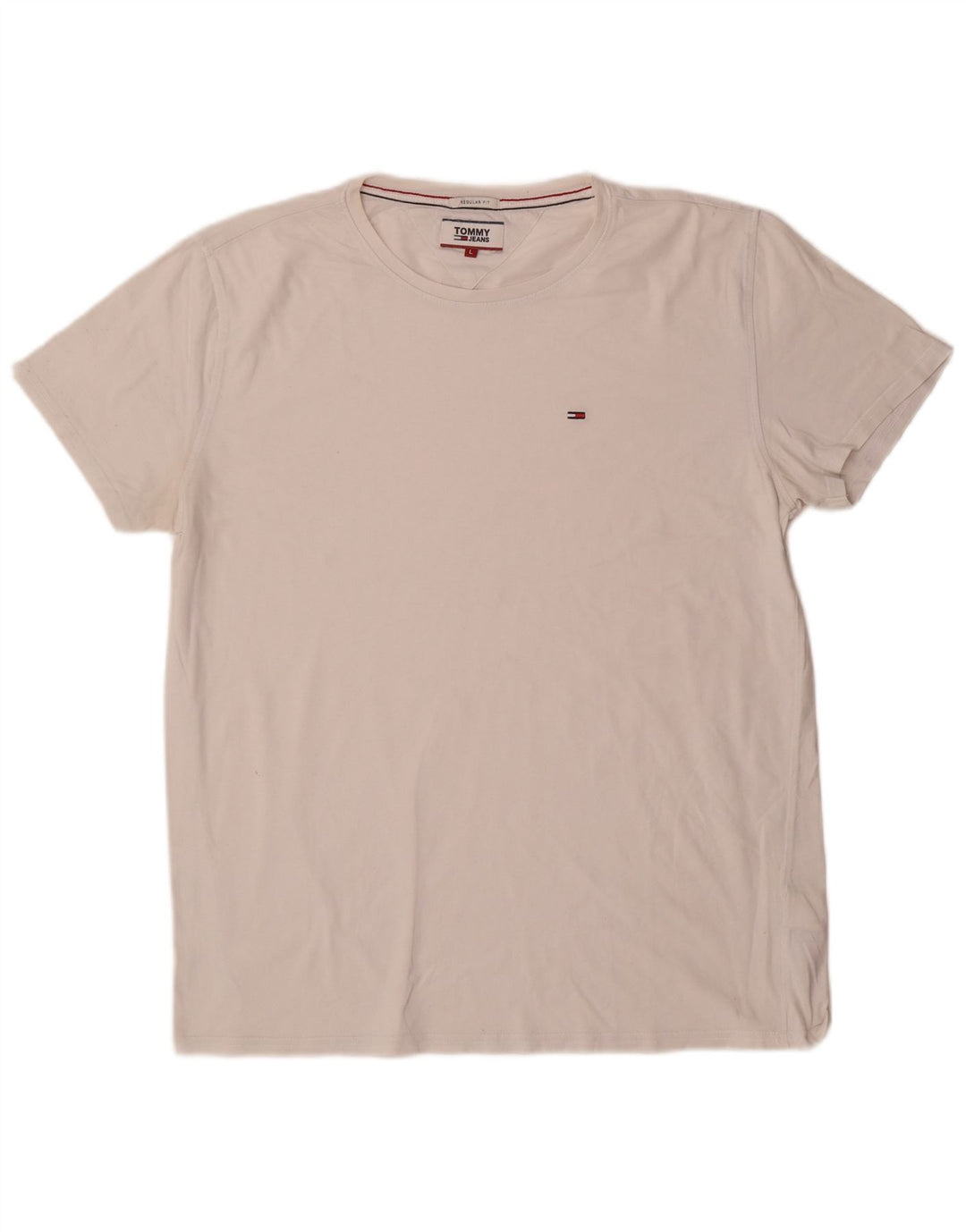 Tommy Hilfiger Mens Regular Fit T-Shirt Large White Cotton