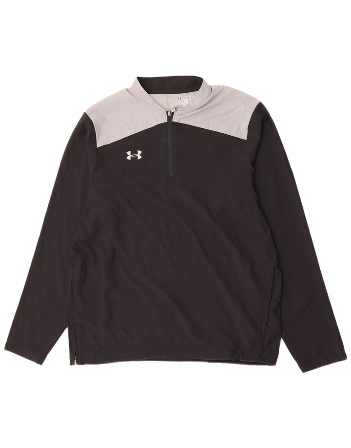 Under Armour Herre Cold Gear Top Langærmet Medium Sort Colourblock