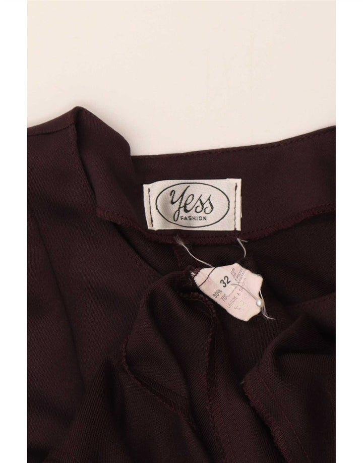 Vintage Womens Long Sleeve A-Line Dress IT 32 2XS Maroon Polyester